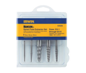 Irwin 53545 Hanson® Spiral Flute Screw Extractor - 535/524 Series - 6-Piece Carded Set