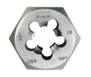 IRWIN Tools 7404 High Carbon Steel Pipe Re-Threading Die - 3/8-18NPT Hexagon Taper Die