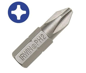 Irwin 92027 Phillips® Head Insert Bit - #2 1/4" x 1-1/2" - 25 Bulk Pack