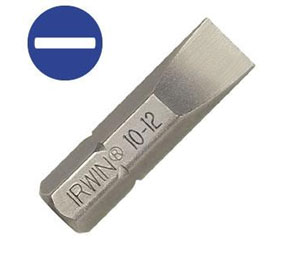 Irwin 92163 3-4 Slotted Insert Bit - 5/16" Shank x 1-1/2" OAL - 10 Bulk Pack