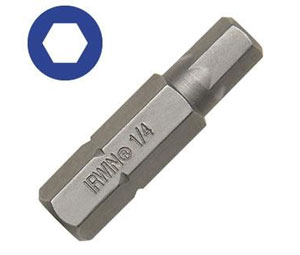 Irwin 92497 Hex Head Insert Bit - Fractional - 5/16" Point Size, 1-1/4" OAL - 10 Bulk Pack