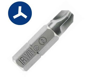 Irwin 3053030 TRI-WING® Insert Bit - #1 Point Size, 1" OAL - 2-pc. Carded