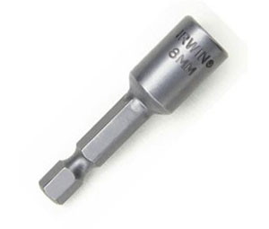 Irwin 3051019 Metric Nutsetter - Magnetic - 47.6 mm OAL, 6 mm Hex Drive - 3 Piece Bag
