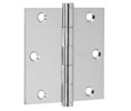 IVES SC3P1010F-605E Square Corner Residential Hinge 3.5" x 3.5" - Pack of 3 - Polished Brass on Steel