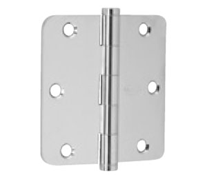 IVES SC3P1012F-619E 1/4" Radius Corner Residential Hinge 3.5" x 3.5" - Pack of 3 - Satin Nickel Clear Coated Brass on Steel