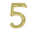 IVES SC2-3056-605 Heritage House Number 5 - Pack of 5 - Polished Brass