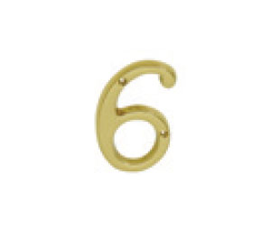 IVES SC2-3066-619 Heritage House Number 6 - Pack of 5 - Satin Nickel Clear Coated Brass