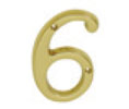 IVES SC2-3066-605 Heritage House Number 6 - Pack of 5 - Polished Brass