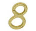 IVES SC2-3086-605 Heritage House Number 8 - Pack of 5 - Polished Brass