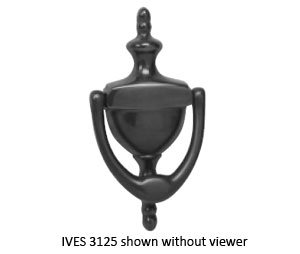 IVES 02-31252U-626 Door Knocker with U701 Viewer - Satin Chrome Brass