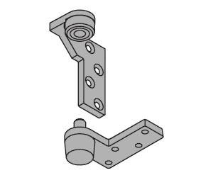 IVES 7212V TOP-US4 RH 3/4" Offset Top Pivot only - Vertical Side Mount - Satin Clear Coated Brass - Right Handed