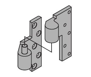 IVES 7244F INT-SP28 Heavy Duty 1-1/2" Offset Intemediate Pivot only - Fire Rated - Aluminum Painted