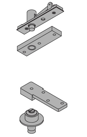 IVES 7253 SET-SPBLK 1-1/2" Center Hung Top & Bottom Pivot Set - Flat Black