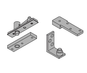 IVES 7255J SET-SP4 1-1/2" Center Hung Top & Bottom Pivot Set - Dull Brass Painted