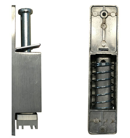 Plunger Type Door Holder - Satin Clear Anodized Aluminum