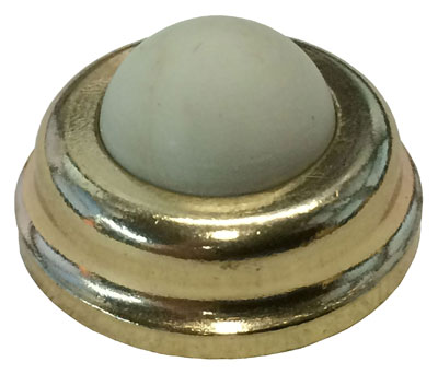 Convex Rubber Wall Bumpers - Polished Brass