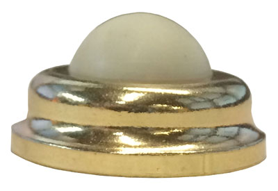 Convex Rubber Wall Bumpers - Polished Brass