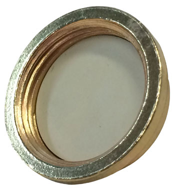 Convex Rubber Wall Bumpers - Polished Brass