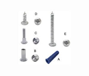 Jacknob JN20 Toilet Partition Hardware - Screw Pack for 1” Wall Brackets