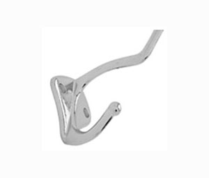 Jacknob JN4023 Toilet Door Hardware Component - Double Prong Hook, Stainless Steel Finish