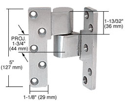 Jackson 41J190R628 3/4" Offset Intermediate Right Hand Pivot - Satin Aluminum