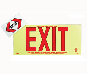 Strike First JAL-UL619 UL Photoluminescent Exit Sign