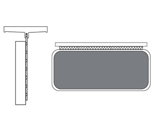 Jalite F026S Ceiling Mounted Double-Sided Aluminum Frame - Satin Silver