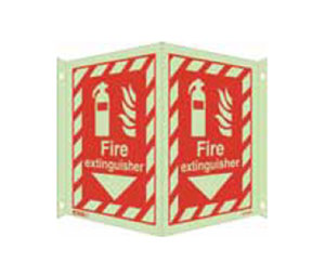 Jalite SBV6047PPT Panoramic Photoluminescent Self-Adhesive Vinyl Fire Extinguisher Sign - 4" x 12"