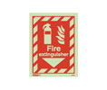 Jalite SBV6043D Photoluminescent Self-Adhesive Vinyl Fire Extinguisher Sign - 6" x 8"