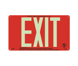 Jalite UL632AS Photoluminescent Aluminum Exit Sign - Red
