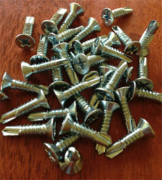 JustDoorToolZ CBS1 14X3 ZINC 1200  #14 Self Tapping&Self Drilling Closer Flat Head Screw - Zinc