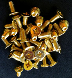 JustDoorToolZ HSCREW US3 12-24X1/2 100 12 Hinge &Strike Screw for Metal Doors and Frames - Polished Brass