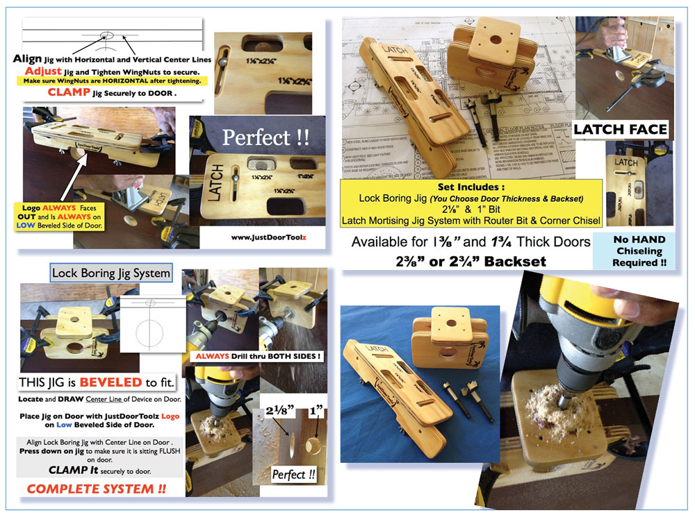 JustDoorToolZ LBJ1 84 Lock Boring Jig System for 13/8" Thick Doors