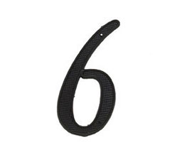 JVJ 00615 4" Black Finish Zinc Alloy House Number "6" and "9", Composition Zamac