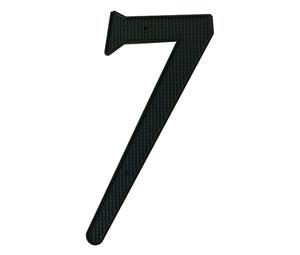 JVJ 00715 4" Black Finish Zinc Alloy House Number "7" , Composition Zamac