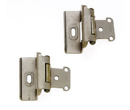 JVJ 10446 Satin Nickel Full Wrap Overlay Self Closing Hinge (Pair), Composition Steel