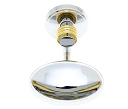 JVJ 23103 Contemporary Series Split Finish Ribbed Soap Dish Chrome/Brass C/S, Composition Solid Brass
