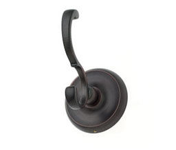 JVJ 24408 Paramount Series Old World Bronze Finish Deco Robe Hook C/S, Composition Solid Brass
