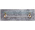 JVJ 24611 Paramount Series Split Finish 22” Glass Shelf w/ 18” TB Pew/Brass/Satin Nickel C/S, Composition Solid Brass