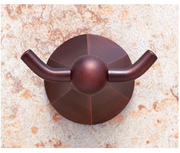JVJ 25307 Prism Series Old World Bronze Finish Double Robe Hook C/S, Composition Solid Brass