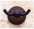 JVJ 25407 Prism Series Oil Rubbed Bronze Finish Double Robe Hook C/S, Composition Solid Brass