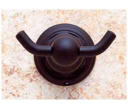 JVJ 26307 Waterworks Series Oil Rubbed Bronze Finish Double Robe Hook C/S, Composition Solid Brass