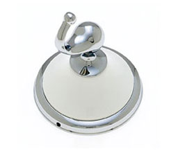 JVJ 28107 Belle Series Split Finish Robe Hook Chrome/White C/S, Composition Zamac