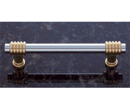 JVJ 30236 Split Finish 3-1/2" C/C Ribbed Pull, Composition Solid Brass