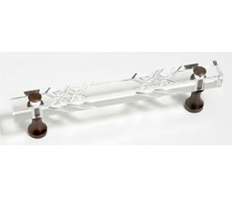 JVJ 31812 Old World Bronze Finish 4" C/C Scored 31% Leaded Crystal Pull, Composition Solid Brass