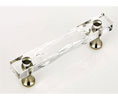 JVJ 34014 Polished Nickel Finish 3" C/C Routered 31% Leaded Crystal Pull, Composition Solid Brass
