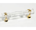 JVJ 34024 24 K Gold Plated Finish 3" C/C Routered 31% Leaded Crystal Pull, Composition Solid Brass
