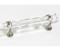 JVJ 34046 Satin Nickel Finish 3" C/C Routered 31% Leaded Crystal Pull, Composition Solid Brass
