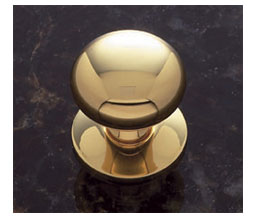 JVJ 34401 Solid Brass Finish 1 1/4" Plymouth Knob W/Back Plate, Composition Hollow Solid Brass