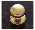 JVJ 34401 Solid Brass Finish 1 1/4" Plymouth Knob W/Back Plate, Composition Hollow Solid Brass